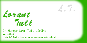 lorant tull business card